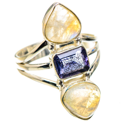 Ana Silver Co Faceted Tanzanite, Rainbow Moonstone Ring Size 9 (925 Sterling Silver)