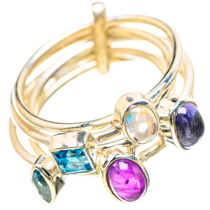 Amethyst, Tanzanite, Blue Topaz, Aquamarine Ring Size 6.25 (925 Sterling Silver) RING136430