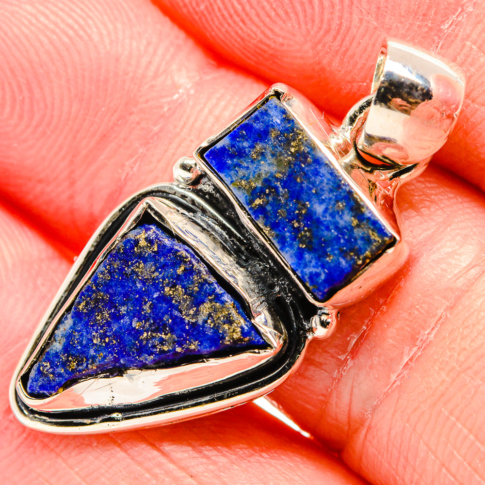 Rough Lapis Lazuli Pendant 1 1/2" (925 Sterling Silver) PD36811