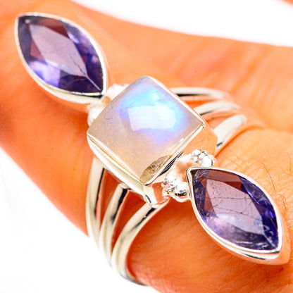 Rainbow Moonstone, Tanzanite Ring Size 8 (925 Sterling Silver) RING134630