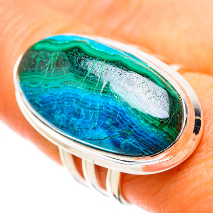Ana Silver Co Large Malachite In Chrysocolla Ring Size 8 (925 Sterling Silver)
