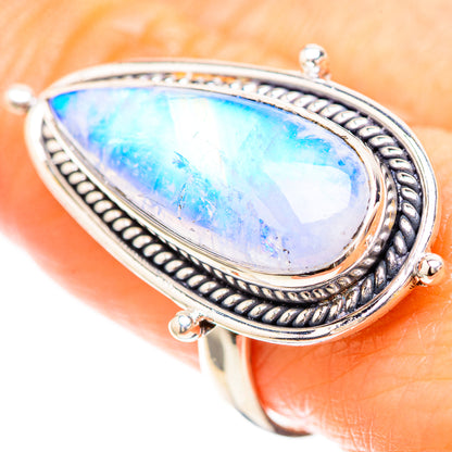 Large Blue Moonstone Ring Size 8.75 (925 Sterling Silver) RING136535