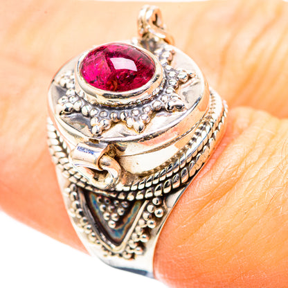 Poison Garnet sterling silver ring with oval dark red gemstone, ornate engraved band