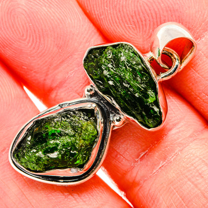 Rough Chrome Diopside Pendant 1 1/2" (925 Sterling Silver) PD36827