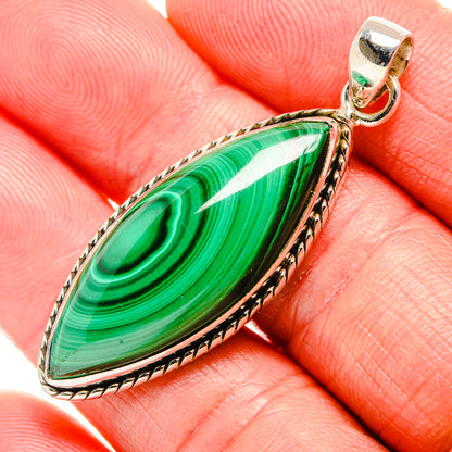 Malachite Pendant 2" (925 Sterling Silver) PD36869