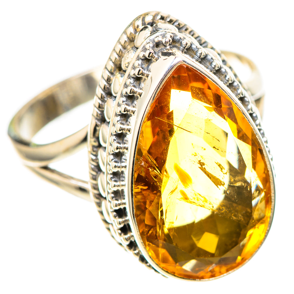 Faceted Citrine 925 Sterling Silver Ring Size 10.75 (925 Sterling Silver) RING137213