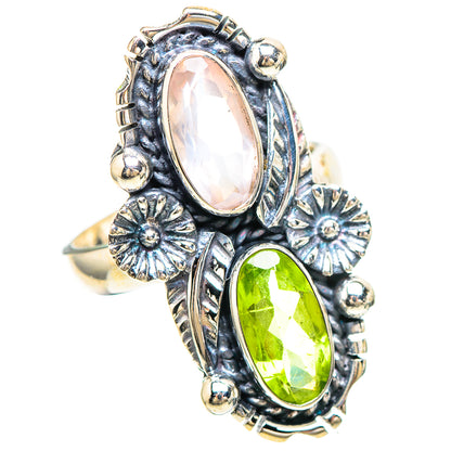 Rose Quartz, Peridot Ring Size 6.25 (925 Sterling Silver) RING137050