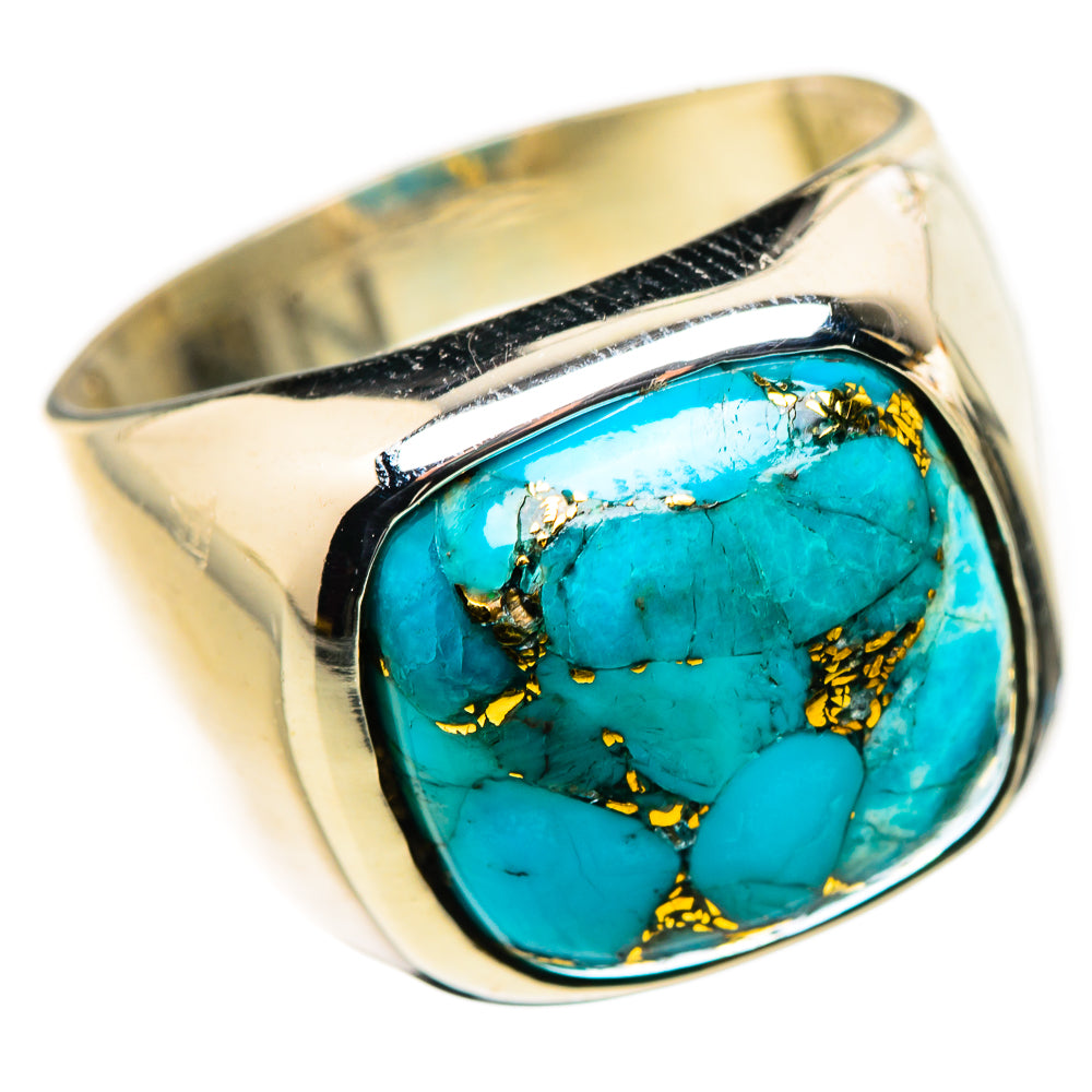 Blue Copper Composite Turquoise Ring Size 8 (925 Sterling Silver) RING134656