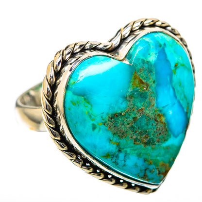 Large Chrysocolla Ring Size 7.25 (925 Sterling Silver) RING135971
