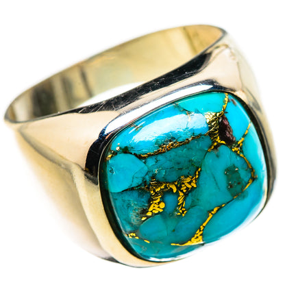 Blue Copper Composite Turquoise Ring Size 8 (925 Sterling Silver) RING134637