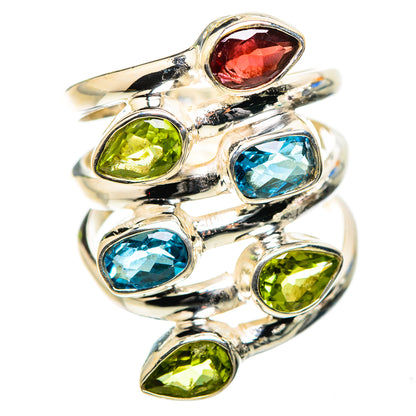 Ana Silver Co Garnet, Blue Topaz, Peridot Ring Size 6.5 (925 Sterling Silver)