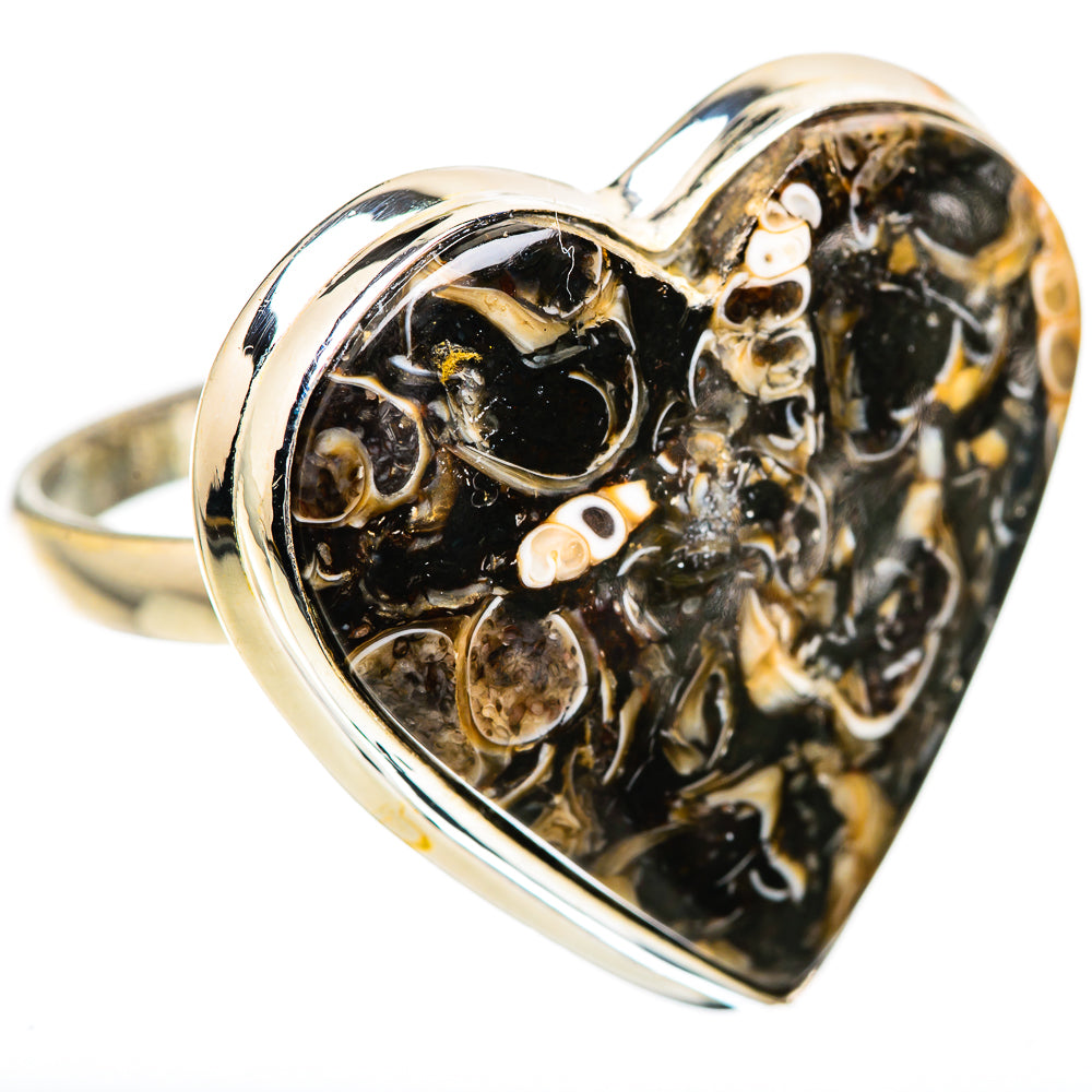 Large Turritella Agate Ring Size 12 (925 Sterling Silver) RING135914