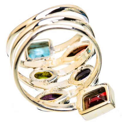 Large Garnet, Amethyst, Peridot, Tanzanite, Blue Topaz Ring Size 9.75 (925 Sterling Silver) RING135964