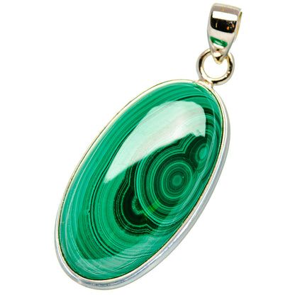 Malachite Pendant 1 3/4"  (925 Sterling Silver) PD37226