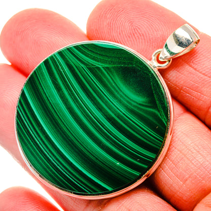 Malachite Pendant 2"  (925 Sterling Silver) PD37215