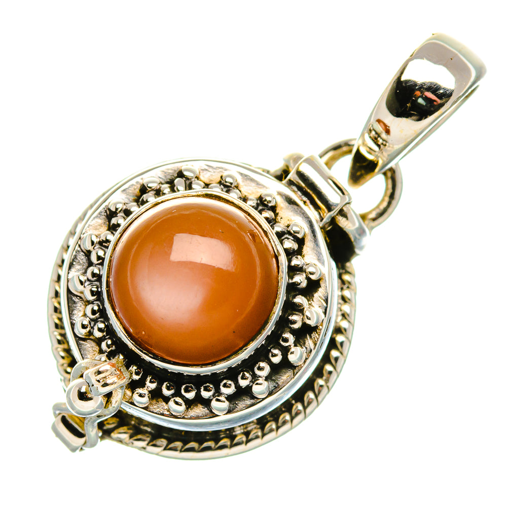 Poison Peach Moonstone Pendant 1 1/4" (925 Sterling Silver) PD37546