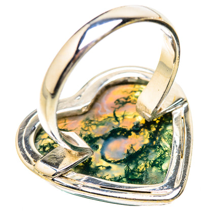 Large Green Moss Agate Ring Size 10 (925 Sterling Silver) RING135353