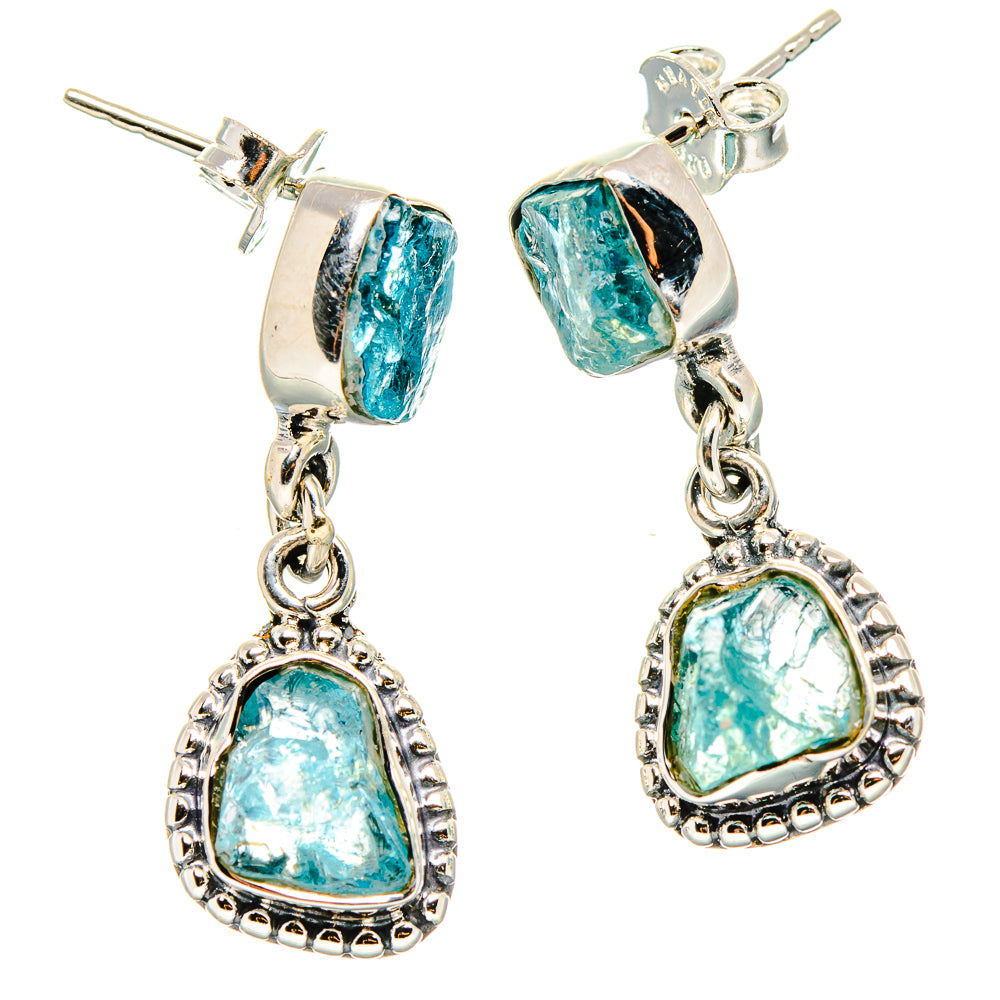 Aquamarine Earrings 1 1/8" (925 Sterling Silver) EARR431470