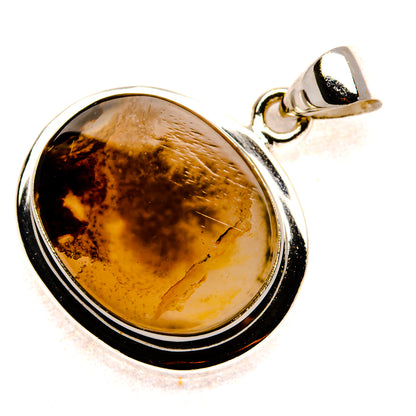 Scenic Dendritic Agate Pendant 1 1/4" (925 Sterling Silver) PD37353