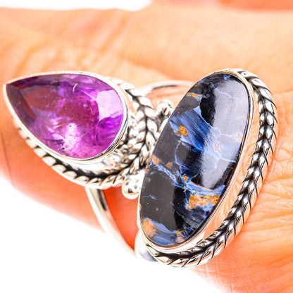 Large Pietersite, Amethyst 925 Sterling Silver Ring Size 8.75 (925 Sterling Silver) RING137358