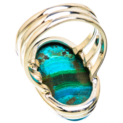 Large Malachite In Chrysocolla Ring Size 9 (925 Sterling Silver) RING135967