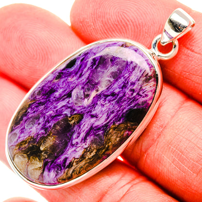 Charoite Pendant 2" (925 Sterling Silver) PD37358