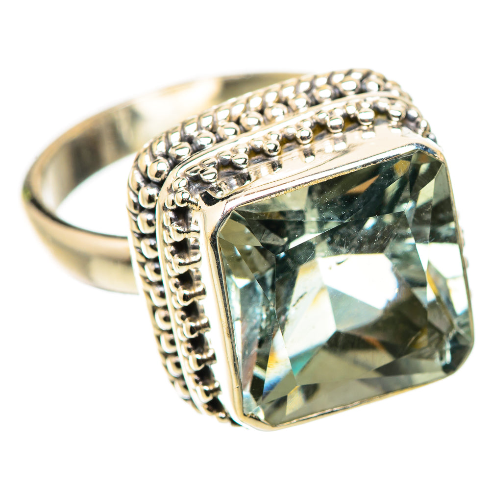Ana Silver Co Faceted Green Amethyst Ring Size 6.5 (925 Sterling Silver)