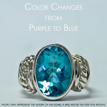 Color Change Alexandrite (lab.) Rings handcrafted by Ana Silver Co - RING83583