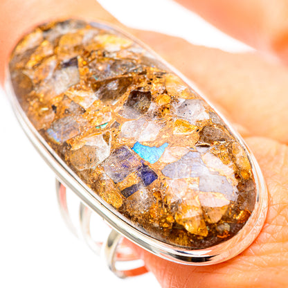 Gigantic Brecciated Labradorite 925 Sterling Silver Ring Size 10.75 (925 Sterling Silver) RING137344