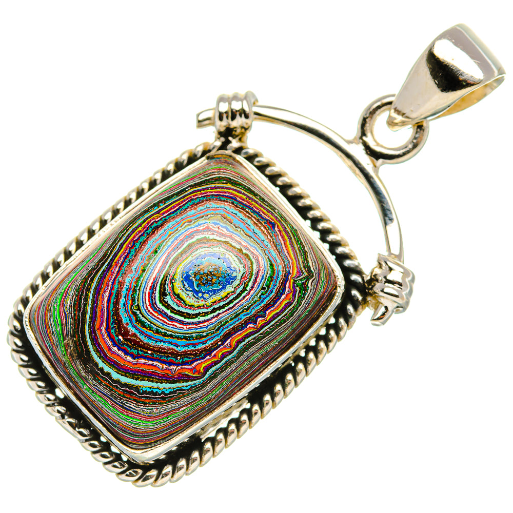 Fordite Pendant 1 5/8" (925 Sterling Silver) PD37577