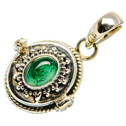 Poison Green Aventurine Pendant 1 1/8" (925 Sterling Silver) PD37486