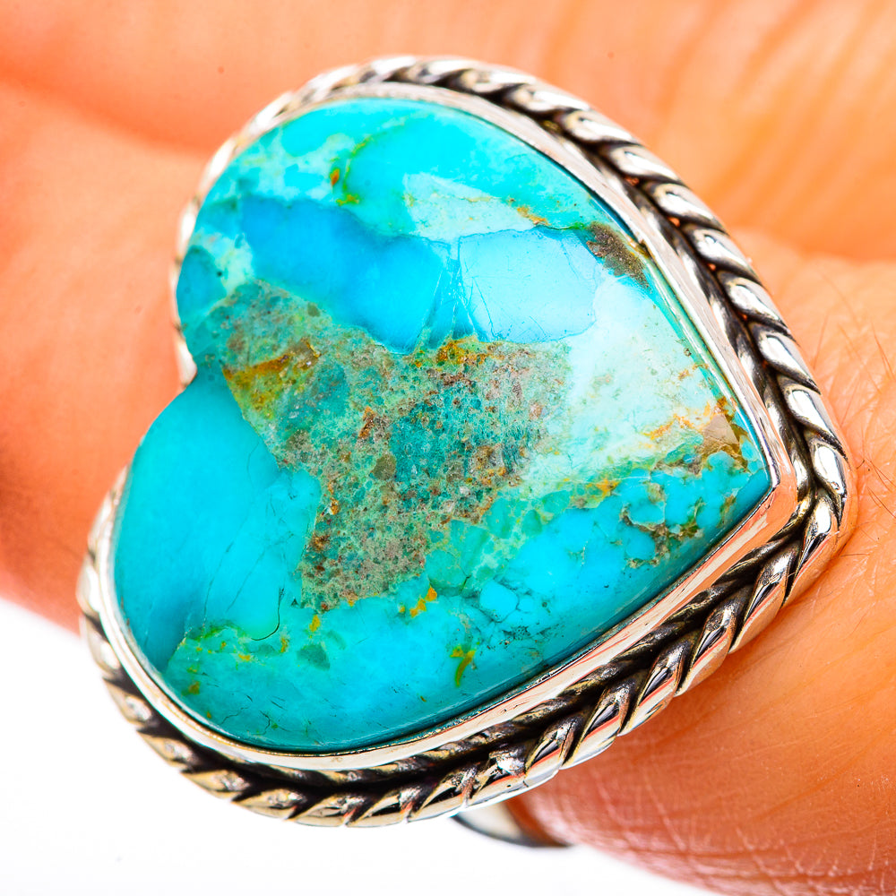 Large Chrysocolla Ring Size 7.25 (925 Sterling Silver) RING135971