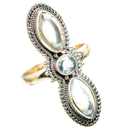 Large Natural Aquamarine, Blue Topaz 925 Sterling Silver Ring Size 10 (925 Sterling Silver) RING137590
