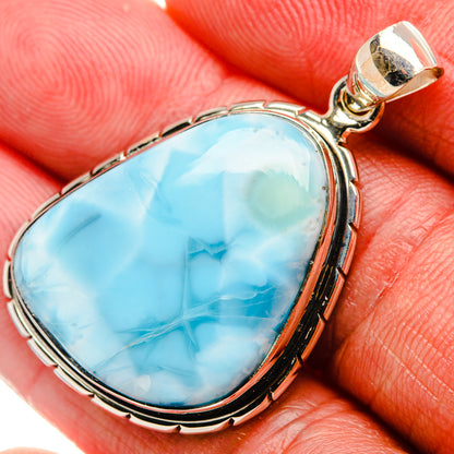 Larimar 925 Sterling Silver Pendant 1 5/8" (925 Sterling Silver) PD37633