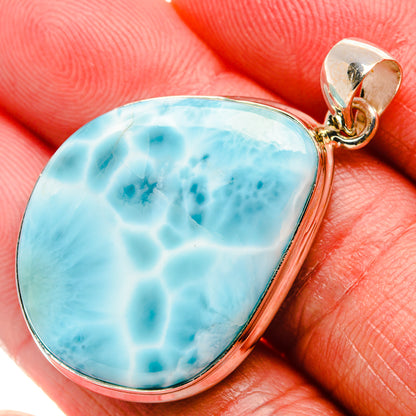 Larimar Pendant 1 3/4"  (925 Sterling Silver) PD37206