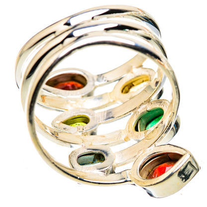 Large Garnet, Peridot, Citrine, Blue Topaz, Emerald Ring Size 9.5 (925 Sterling Silver) RING135785