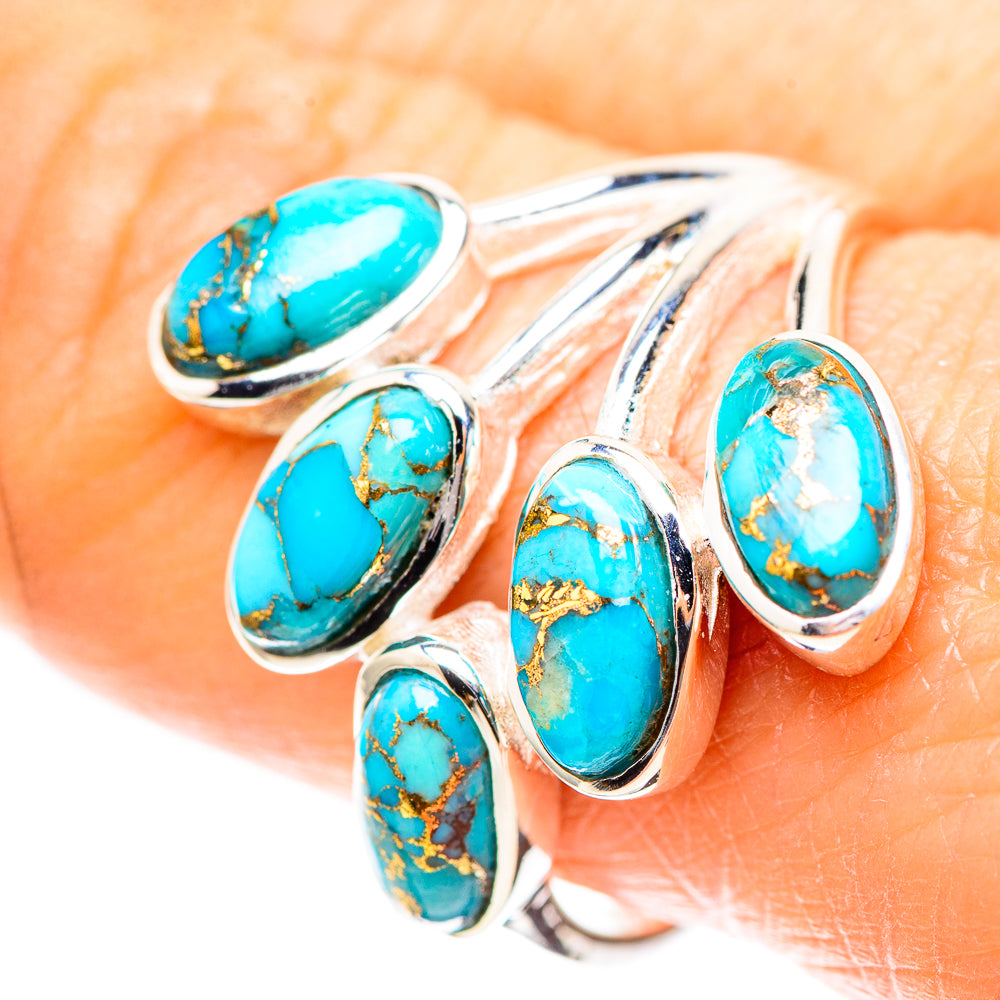 Blue Copper Composite Turquoise 925 Sterling Silver Ring Size 9.5 (925 Sterling Silver) RING137278