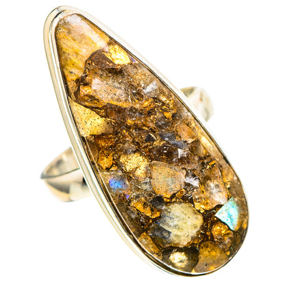 Large Brecciated Labradorite 925 Sterling Silver Ring Size 8 (925 Sterling Silver) RING137521
