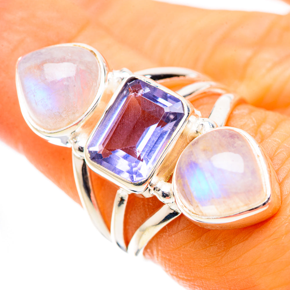 Ana Silver Co Faceted Tanzanite, Rainbow Moonstone Ring Size 6.75 (925 Sterling Silver)