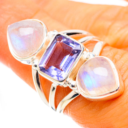 Ana Silver Co Faceted Tanzanite, Rainbow Moonstone Ring Size 6.75 (925 Sterling Silver)