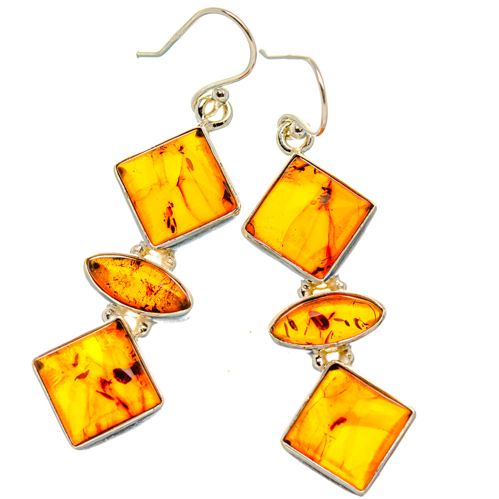 Baltic Amber Earrings 2" (925 Sterling Silver) EARR431793