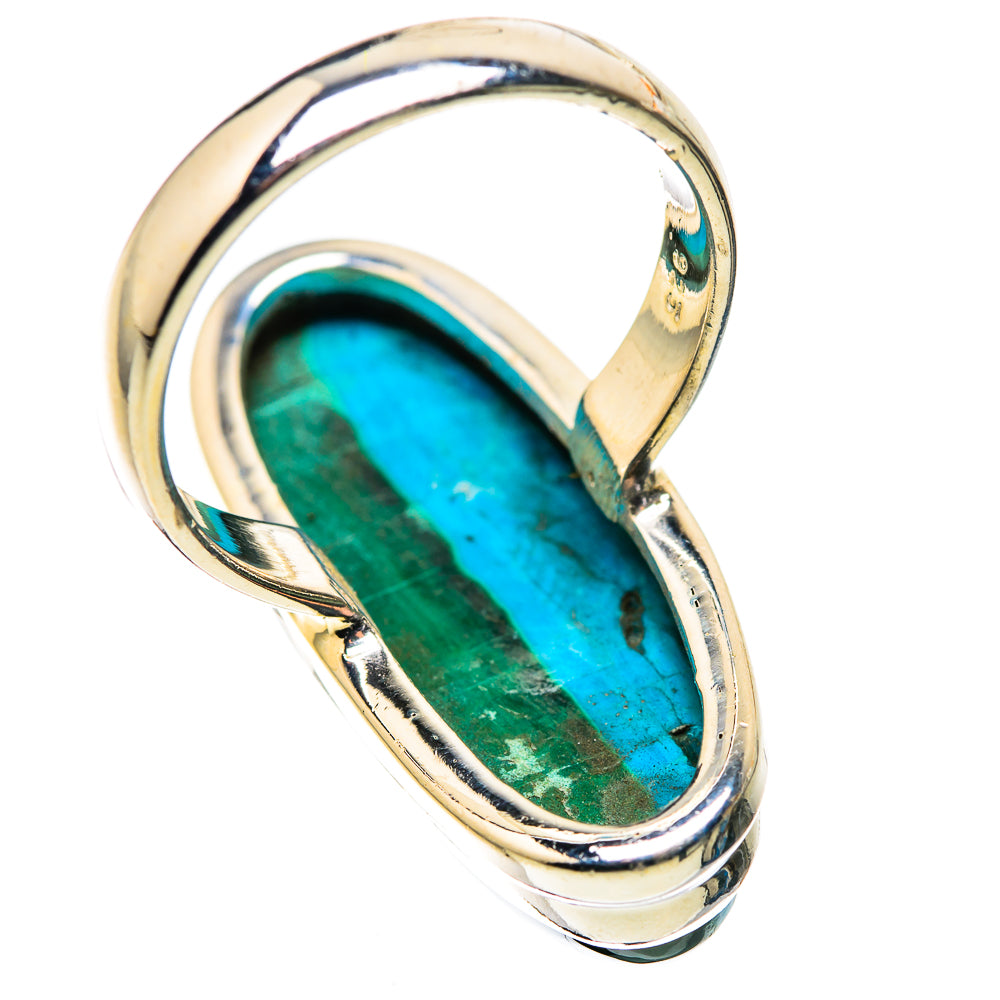 Large Malachite In Chrysocolla Ring Size 7.25 (925 Sterling Silver) RING136196