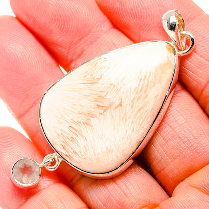 925 sterling silver rose quartz teardrop pendant with small round rose quartz charm