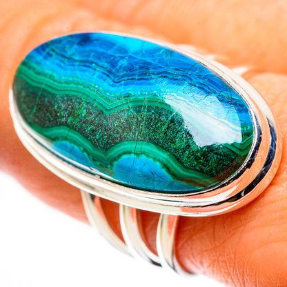 Large Malachite In Chrysocolla Ring Size 8.75 (925 Sterling Silver) RING136204