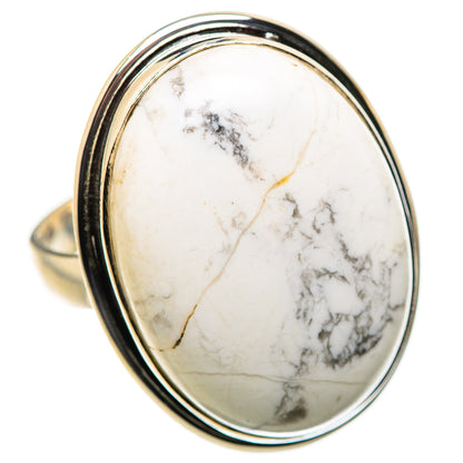 Large Howlite Ring Size 11.5 (925 Sterling Silver) RING134692