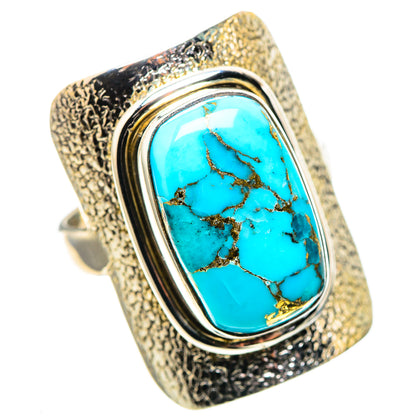 Blue Copper Composite Turquoise Ring Size 8 (925 Sterling Silver) RING136770