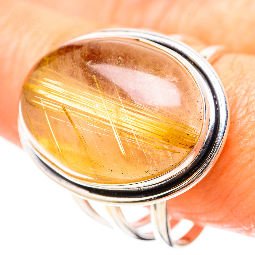 Large Rutilated Quartz 925 Sterling Silver Ring Size 11 Ana Co R136352