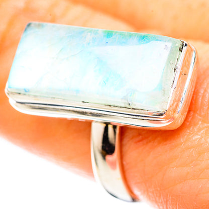 Green Moonstone Ring Size 8.5 (925 Sterling Silver) RING136975