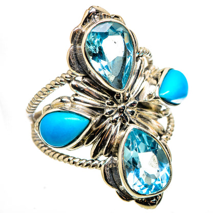 Blue Topaz, Sleeping Beauty Turquoise Ring Size 8.25 (925 Sterling Silver) RING134931