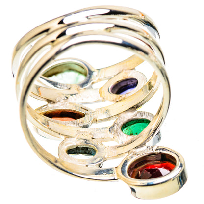 Large Garnet, Aquamarine, Tanzanite, Blue Topaz, Emerald Ring Size 9.75 (925 Sterling Silver) RING135787